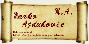 Marko Ajduković vizit kartica